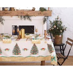 Скатерть новогодняя «Этель» Golden Christmas, d=150 +/- 3 см с ГМВО, 100% хлопок, саржа 190 г/м²
