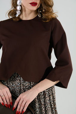 Платье NIKVA н740-20 шоколад и шоколадная абстракция  фото 6