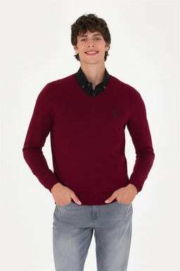U. S. Polo Assn Мужской бордово-красный базовый свитер