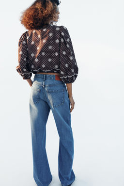 BLUSA LUNARES BORDADOS PERFORADOS / Marr?n - Zara фото 5