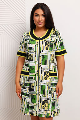 Халат женский из кулирки Марфа цитрусовый микс - Амадэль фото 9