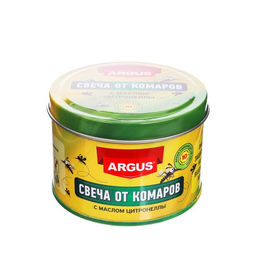 Антимоскитная свеча Argus, с маслом цитронеллы, банка с крышкой, 80 г