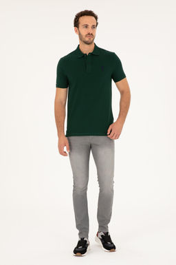 U. S. Polo Assn / Мужская темно-зеленая базовая футболка - U.s. polo assn фото 4