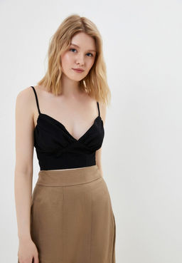 Укороченная блузка-топ корсетного кроя