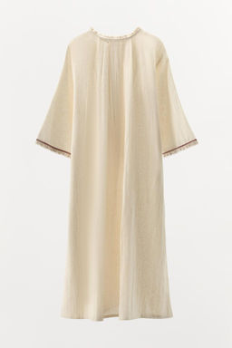 LIMITED EDITION CONTRAST LINEN BLEND KAFTAN - Zara фото 7