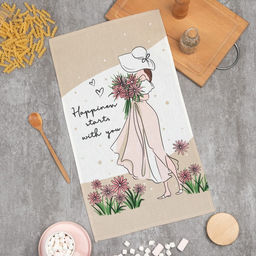 Цена за 2 шт. Полотенце Доляна Happiness 35?60 см, 100% хлопок, вафля 160 г/м?