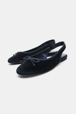 VELVET-EFFECT SLINGBACK BALLET FLATS - Zara фото 5
