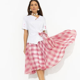 Костюм с юбкой комбинированный, Больше чем стиль (2 в 1, воздушно-розовый) - Charutti фото 2