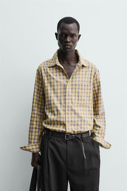 CAMISA RELAXED FIT CUADROS / Mantequilla - Zara фото 2