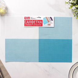 Набор салфеток сервировочных на стол Доляна Настроение, 4 шт, 4530 см, цвет бело-синий  фото 7