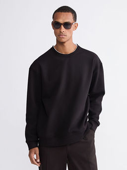 Bisiklet Yaka Erkek Kal?n Sweatshirt