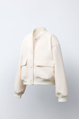 CROPPED BOMBER JACKET WITH SHOULDER PADS - Zara фото 12