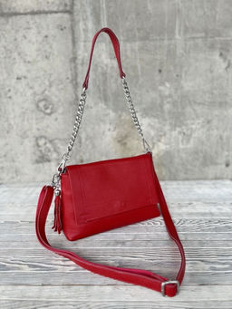 Женская кожаная сумка через плечо 8722-9 Ред