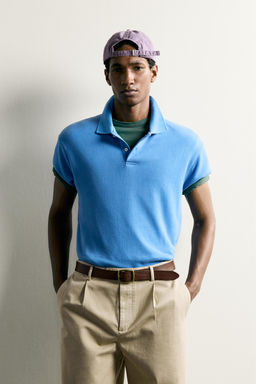 SUDADERA POLO REGULAR FIT MANGA CORTA / Azul - Zara фото 2