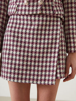 Beli Fermuarl? Ekose Kad?n T?vit ?ort Etek