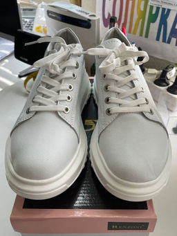 03-PDD136-1 WHITE Полуботинки спортивные женские (натуральная кожа) - No name фото 15