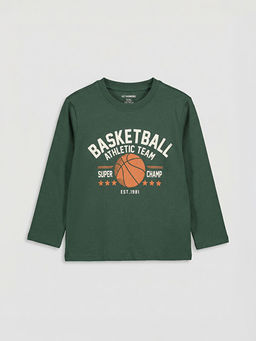 Bisiklet Yaka Bask?l? Erkek ?ocuk Ti??rt 2li