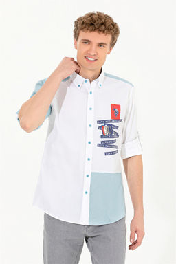 Мужская синяя рубашка с длинным рукавом - U.s. polo assn фото 3