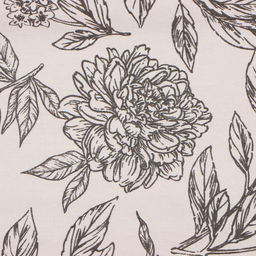 Шторы для кухни с подхватами Этель Black flowers, 149×180 см, комплект - 2 шт.