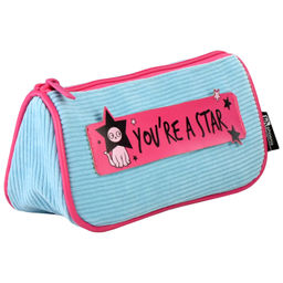 Пенал школьный Феникс+, арт.62080/ 24 КОТ-ЗВЕЗДА (без наполнения, 22x8x5,5 см, вельвет, молния, наши