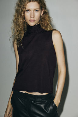Top de cuello perkins con fular decorativo - H&m фото 2