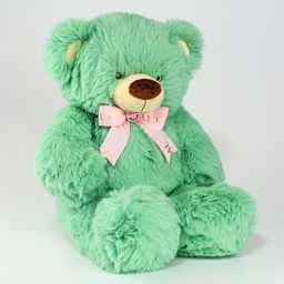 Мягкая игрушка Медведь, с бантиком, 60 см, цвет зелёный - Simaland фото 2