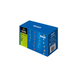 ULD-E2405-100/DTA MULTI IP20 RAINBOW Занавес светодиодный фигурный с контроллером Радуга. 16 нитей. 100 светодиодов. Размер 2,5х0,5м. Цвет свечения разноцветный. IP20. Провод прозрачный. Упаковка картон.