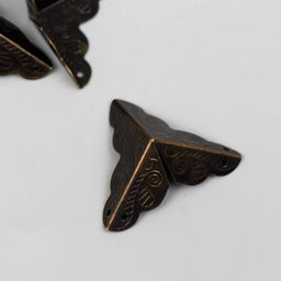 Цена за 10 шт. Уголок для шкатулок металл Узоры бронза 2,5х2,5х2,5 см - Арт узор фото 2