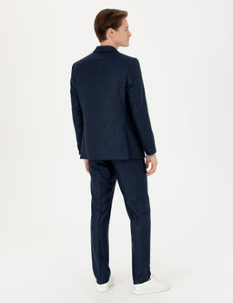 Шерстяной костюм приталенного кроя темно-синего цвета - Cacharel фото 5