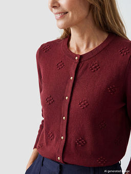 Bisiklet Yaka Kendinden Desenli Kad?n Triko H?rka