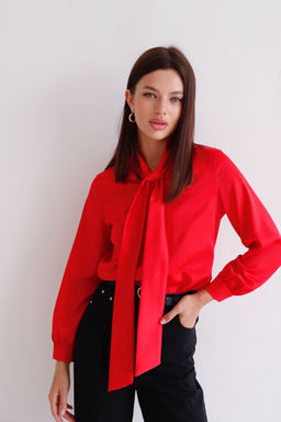 Martichelli Блуза с завязками красная