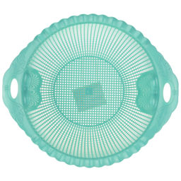 Дуршлаг пластмассовый Лист д23,5см h8см, с ручками, волнистый край, цвета в ассортименте: розовый, бирюзовый (Китай) - Домашняя мода фото 6
