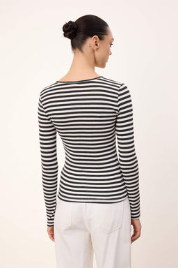 Wardrobe Essentials-Antrasit Regular/Normal Kal?p Uzun Kollu Yumusak Orme Bluz TWOSS26BZ00245