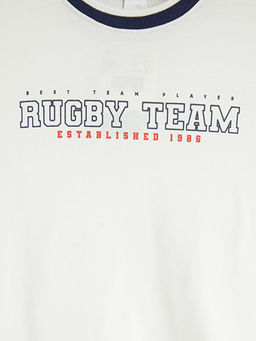 Bisiklet Yaka Bask?l? Erkek ?ocuk Ti??rt