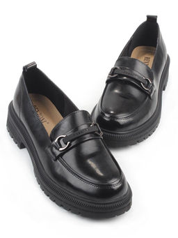 03-PDEB91-3 BLACK Лоферы женские (натуральная кожа)