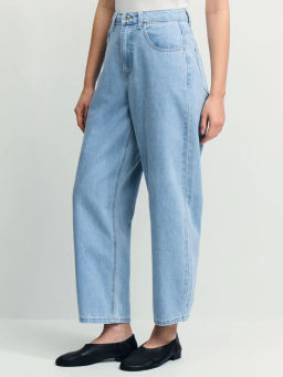 Джинсы barrel с высокой посадкой укороченные / Zarina