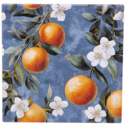 Цена за 2 шт. Подставка керамическая 16*16см "Апельсины"