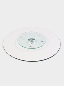 Подставка для торта Доляна Тропики, d=32 см, вращающаяся, стекло, зелёная фото 3