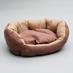 Лежанка Комфорт, 49 х 36 х 17 см, рогожка, коричневый