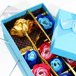 Мыльные розы, красные и синие + золотая роза, набор 12 шт. - SB BEAUTY фото 6