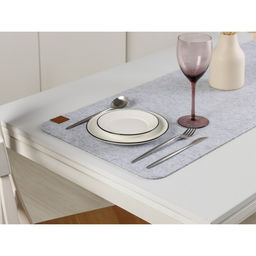 Дорожка на стол Доляна Грэй, 40150 см, толщина 4 мм, цвет светло-серый  фото 5