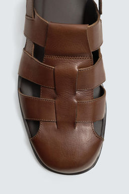 LIMITED EDITION LEATHER CAGE SANDALS - Zara фото 3