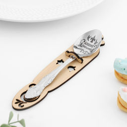 Ложка именная, чайная, с гравировкой Алексей, h=14 см,