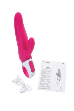 Нереалистичный вибратор Satisfyer Vibes Mr. Rabbit, силикон, красный, 22,1 см.  фото 6