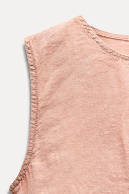 ZW COLLECTION 100% LINEN TOP WITH TIES - Zara фото 4