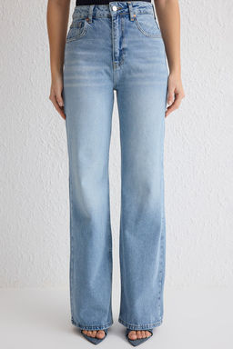 TRENDYOLMILLA Ac?k Mavi Yuksek Bel Wide Leg Jeans TWOSS25JE00132  фото 3