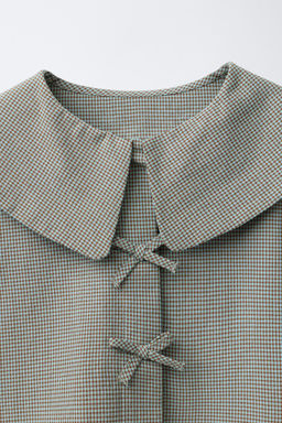 GINGHAM SHIRT WITH PETER PAN COLLAR - Zara фото 3