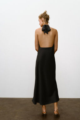 OPEN BACK SATIN MIDI DRESS - Zara фото 5