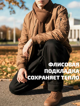 Джинсы-багги утеплённые для мальчиков - Синий мир фото 4