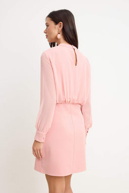 TRENDYOLMILLA Siyah A Kesim Dik Yaka Astarl? Sifon Mini Dokuma Elbise TWOAW24EL00296  фото 15